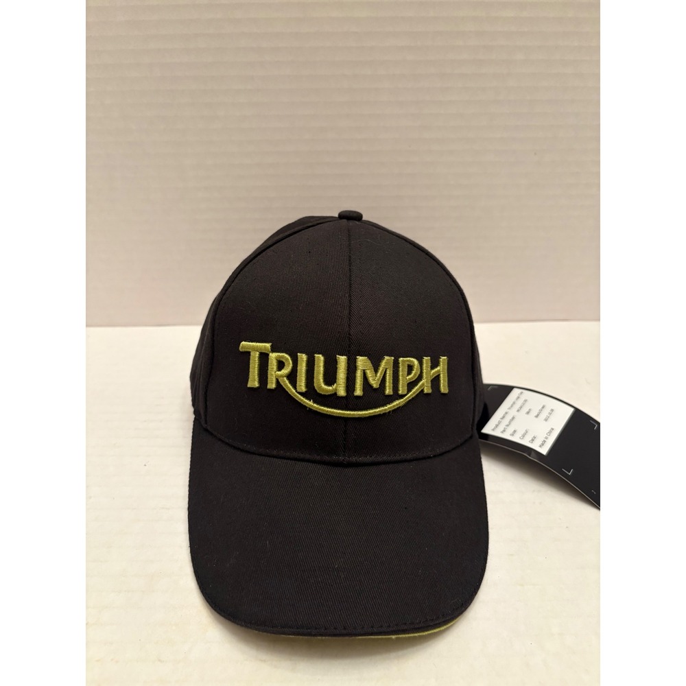 Triumph Motorcycles Logo Baseball Cap Black Green MCAA12150 Adjustable Hat NWT